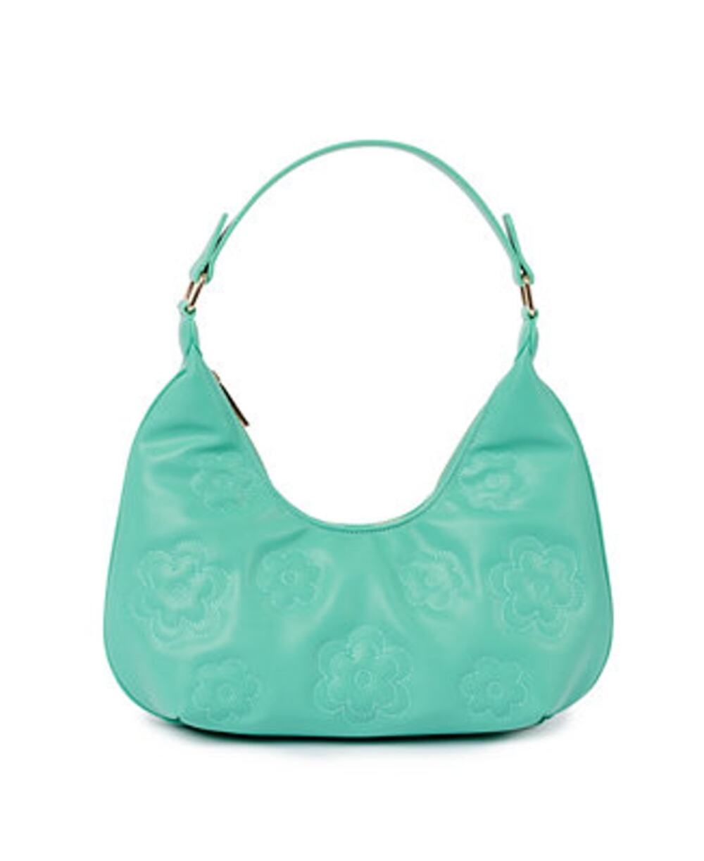 SkinnyDip Ladies Gerri Green Flower Quilt Shoulder Bag, NWT